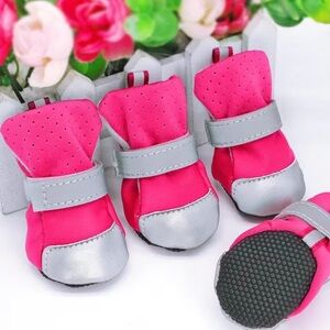 Pink and Gray Dog Booties
